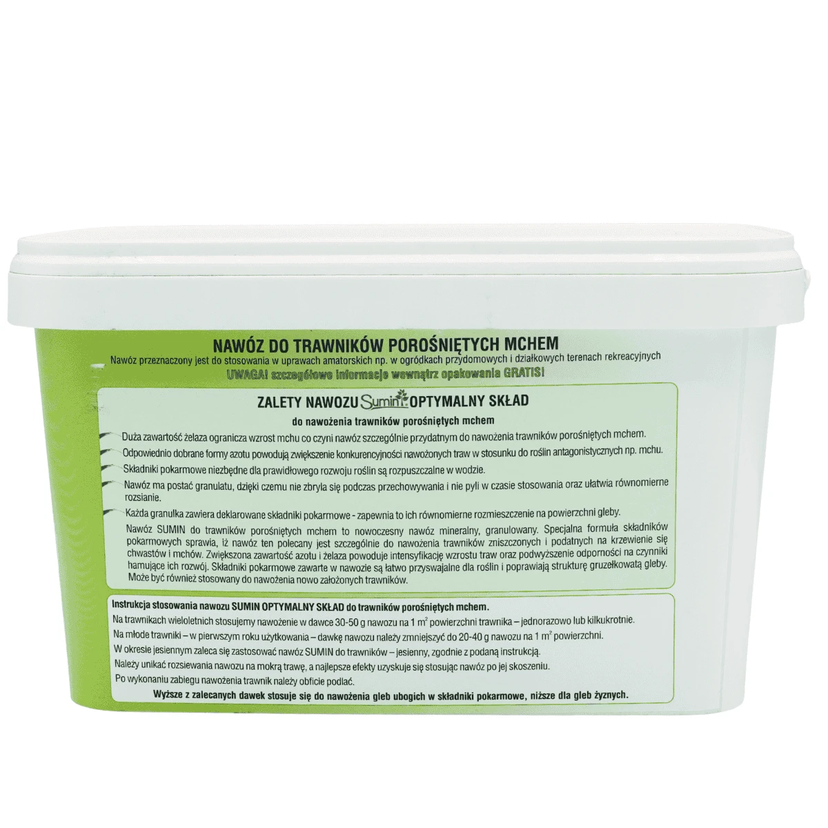 Nawóz do Trawników z dużą zawartością żelaza Ogranicza Mech 2,5 kg Sumin