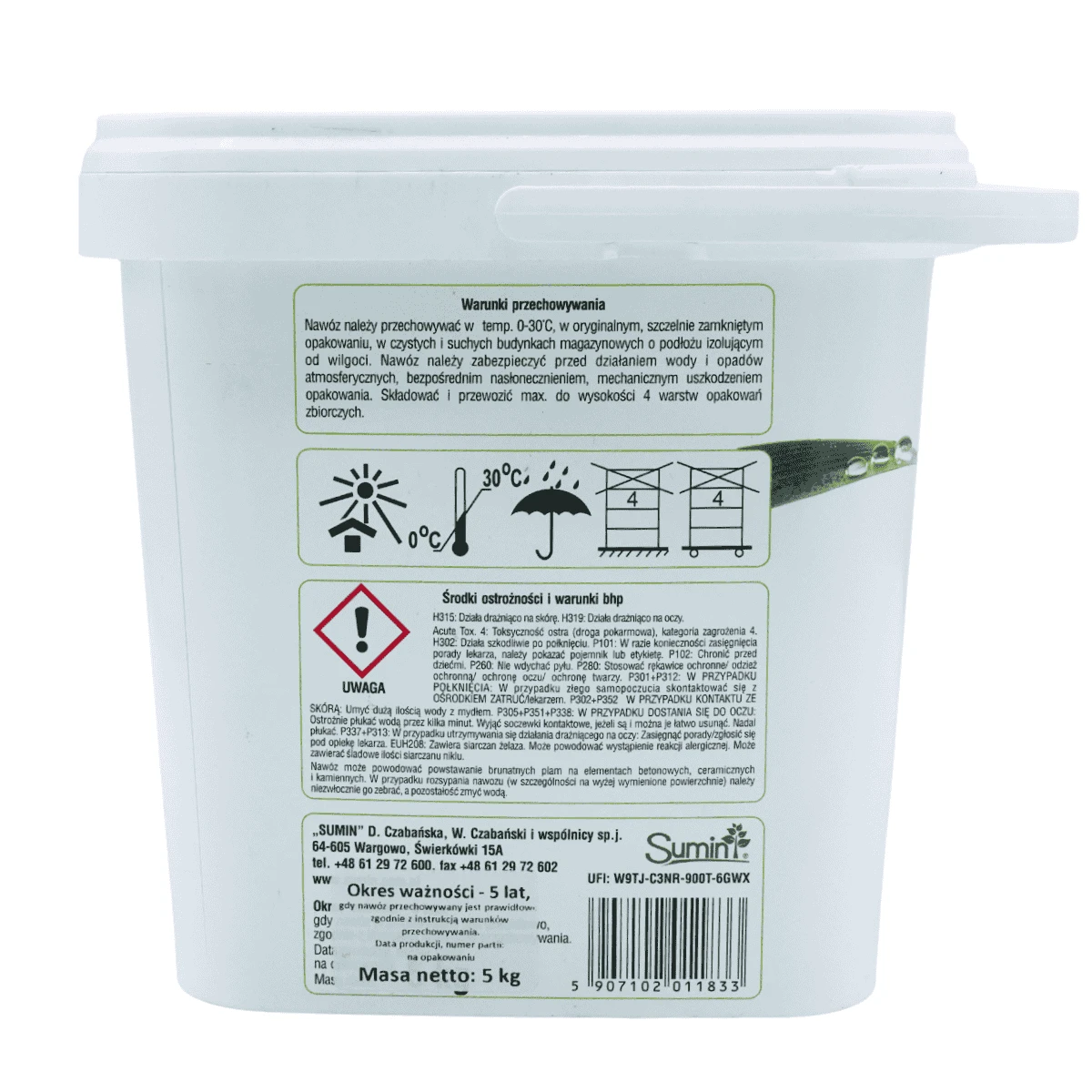 Nawóz do Trawników Zachwaszczonych 5 kg Optymalny Skład Sumin 