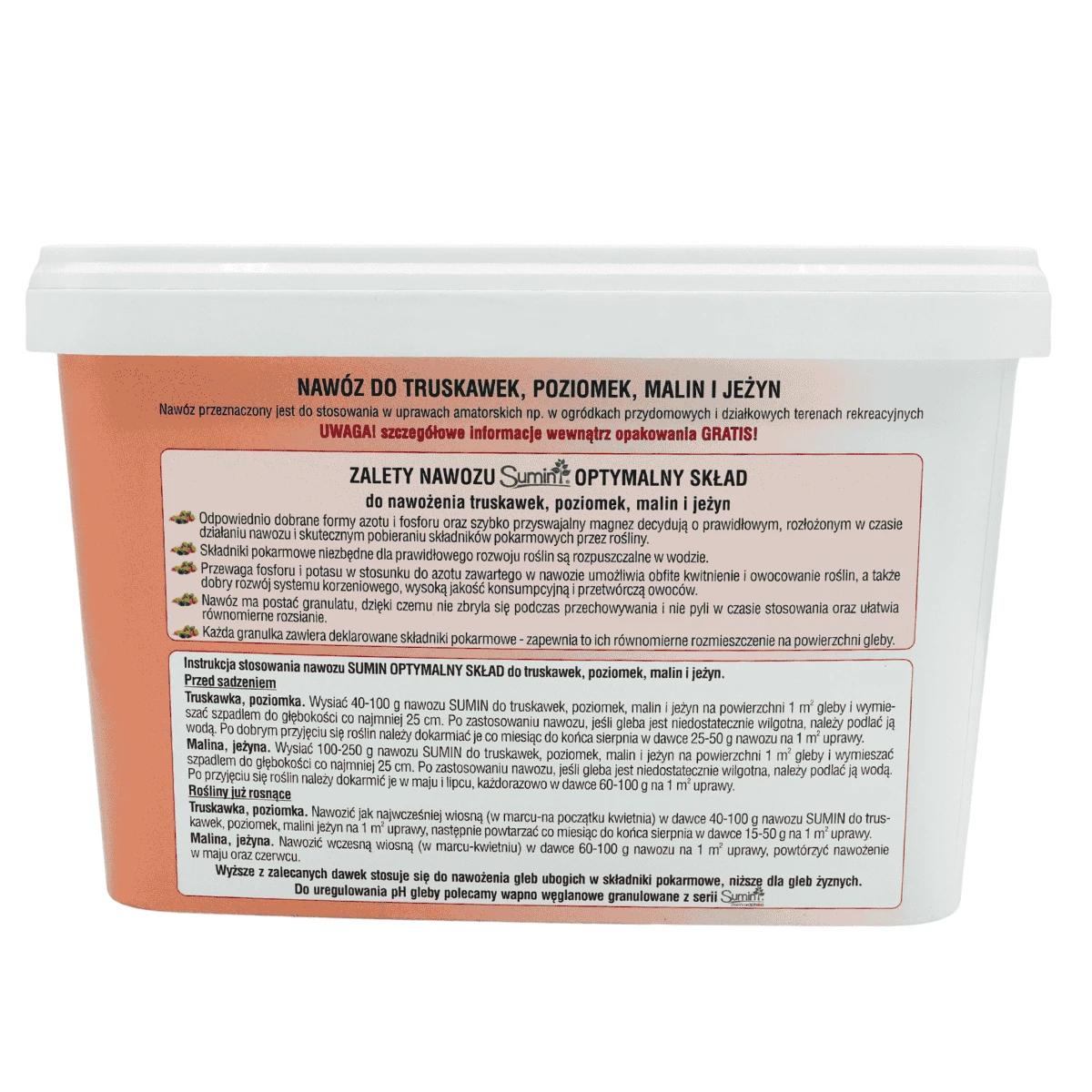 SUMIN NAWÓZ DO TRUSKAWEK, POZIOMEK, MALIN I JEŻYN 5KG