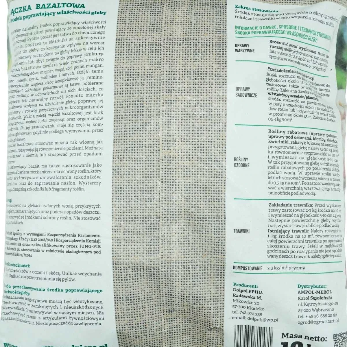 Ogród Start Mączka Bazaltowa Pylista Eko Start 10KG