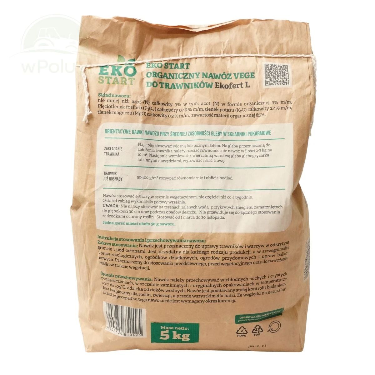 Nawóz do trawników EKO START VEGE 5 kg Ogród Start