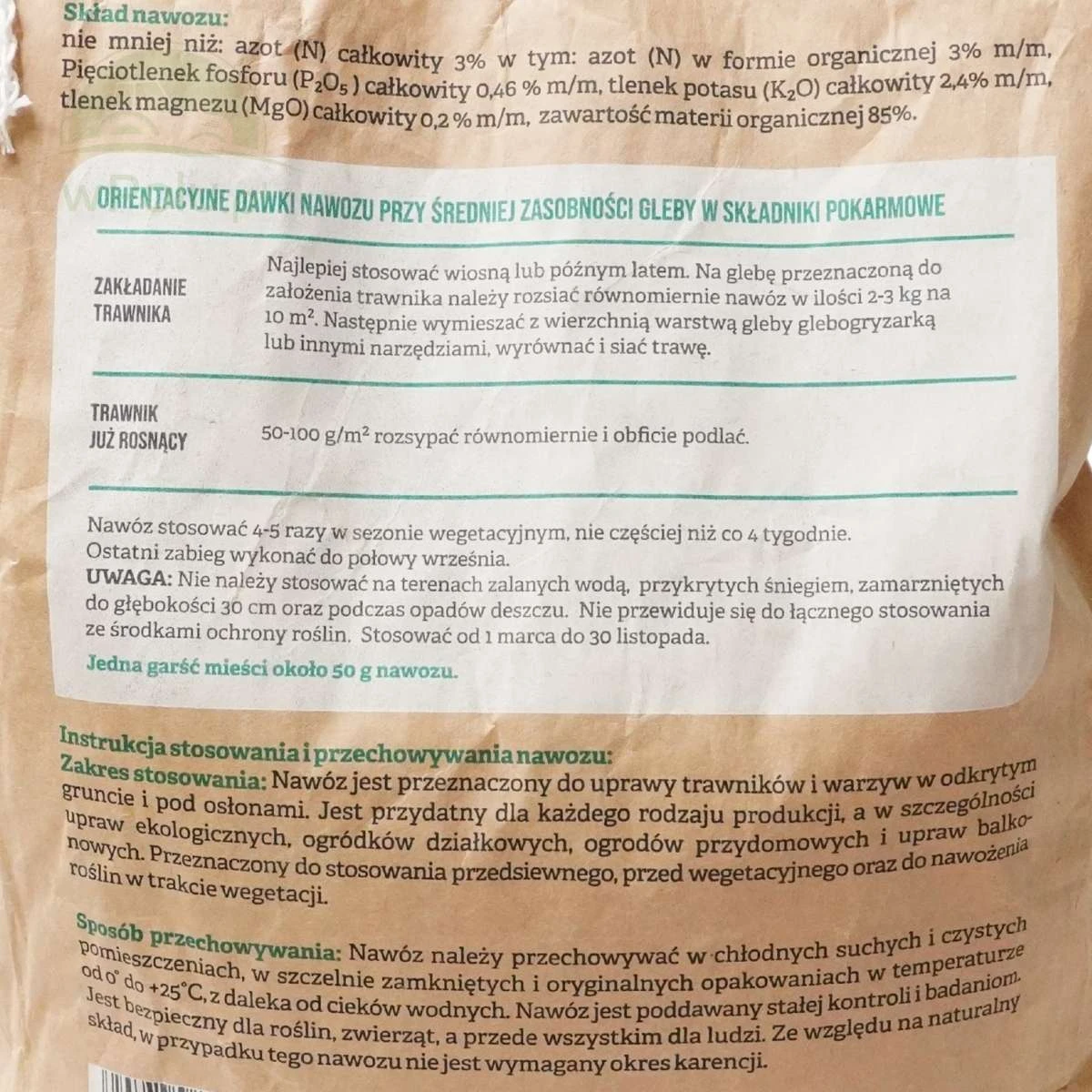 Nawóz do trawników EKO START VEGE 5 kg Ogród Start