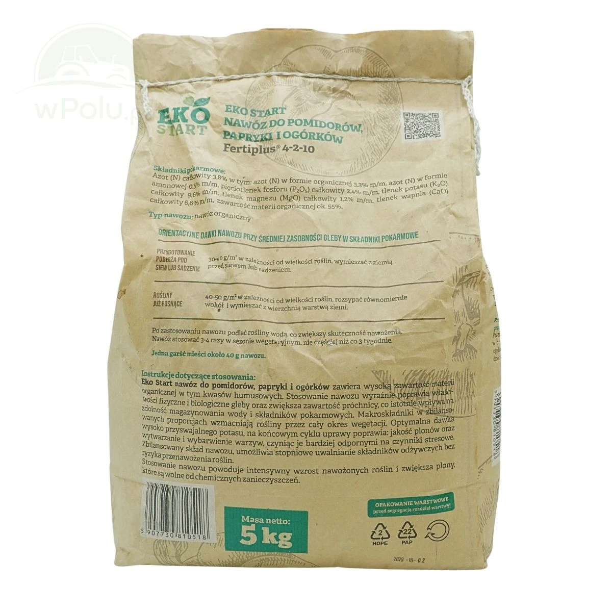 Nawóz do pomidorów, papryki i ogórków EKO START 5 kg Ogród Start