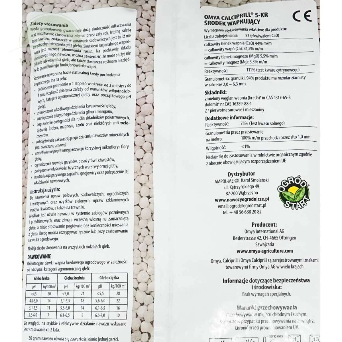 Ogród Start Wapno Kredowe Granulowane 10 kg