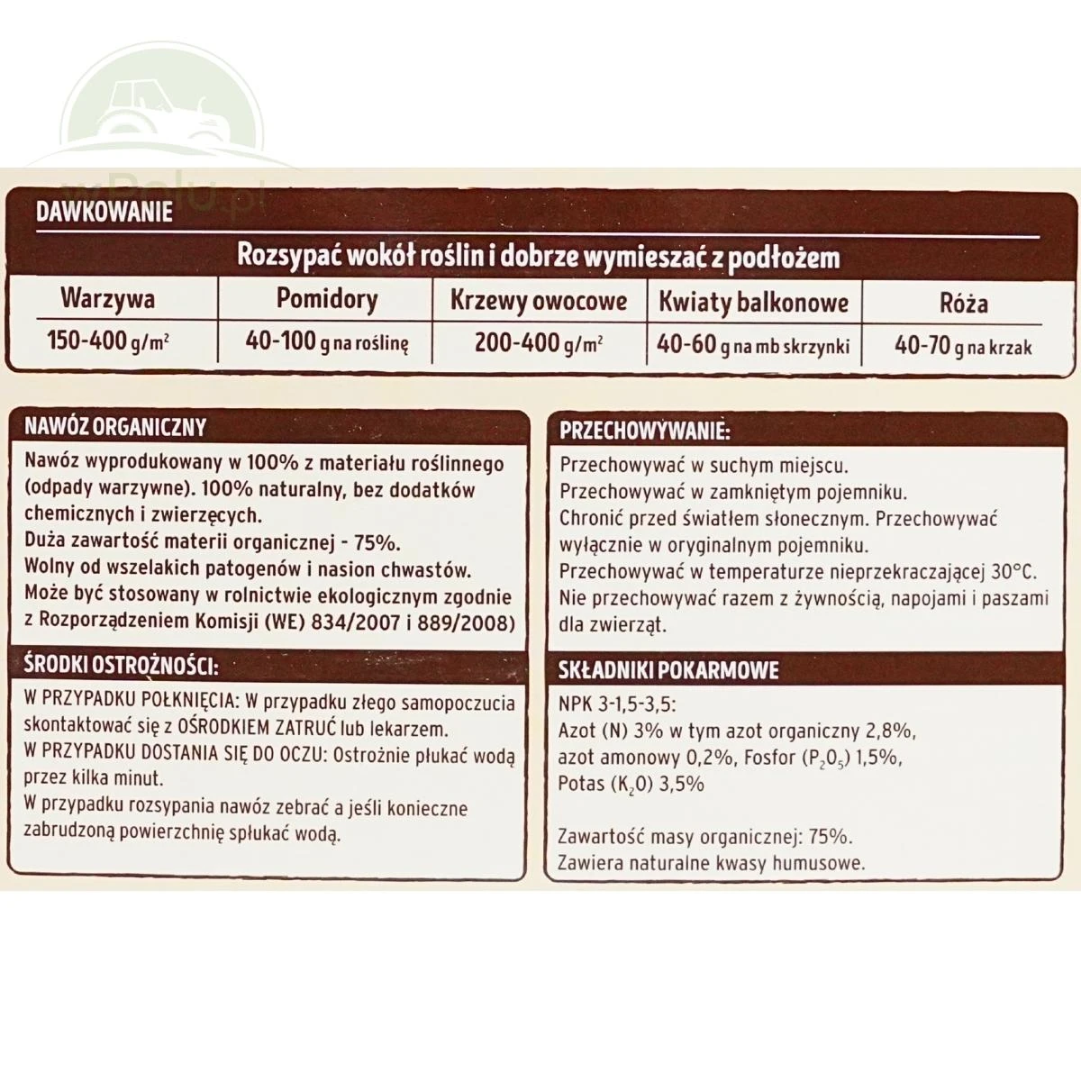 Naturen Nawóz Organiczny + Humus 1,5KG Substral