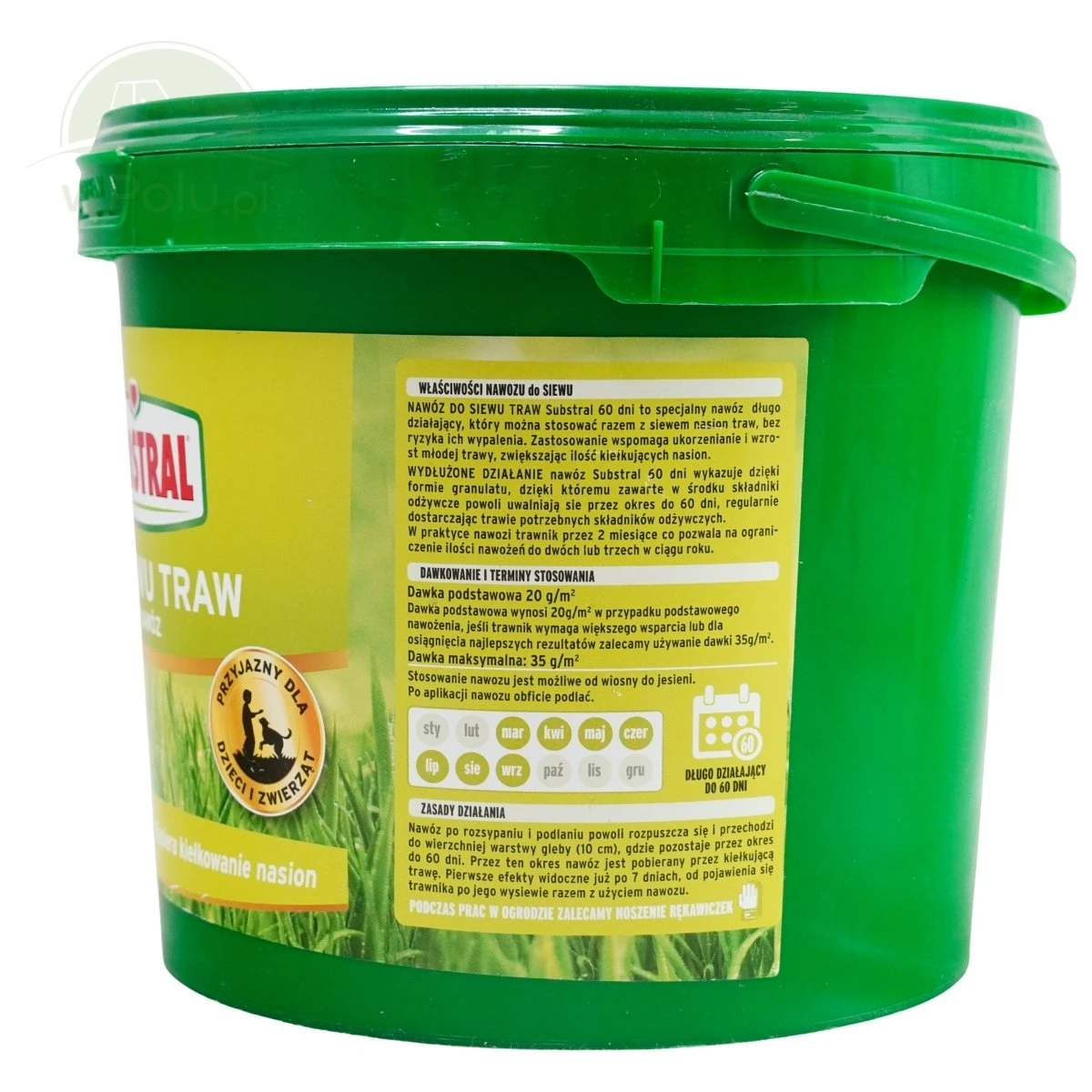 Nawóz do trawników po siewie Działanie 60 dni Substral 5 kg