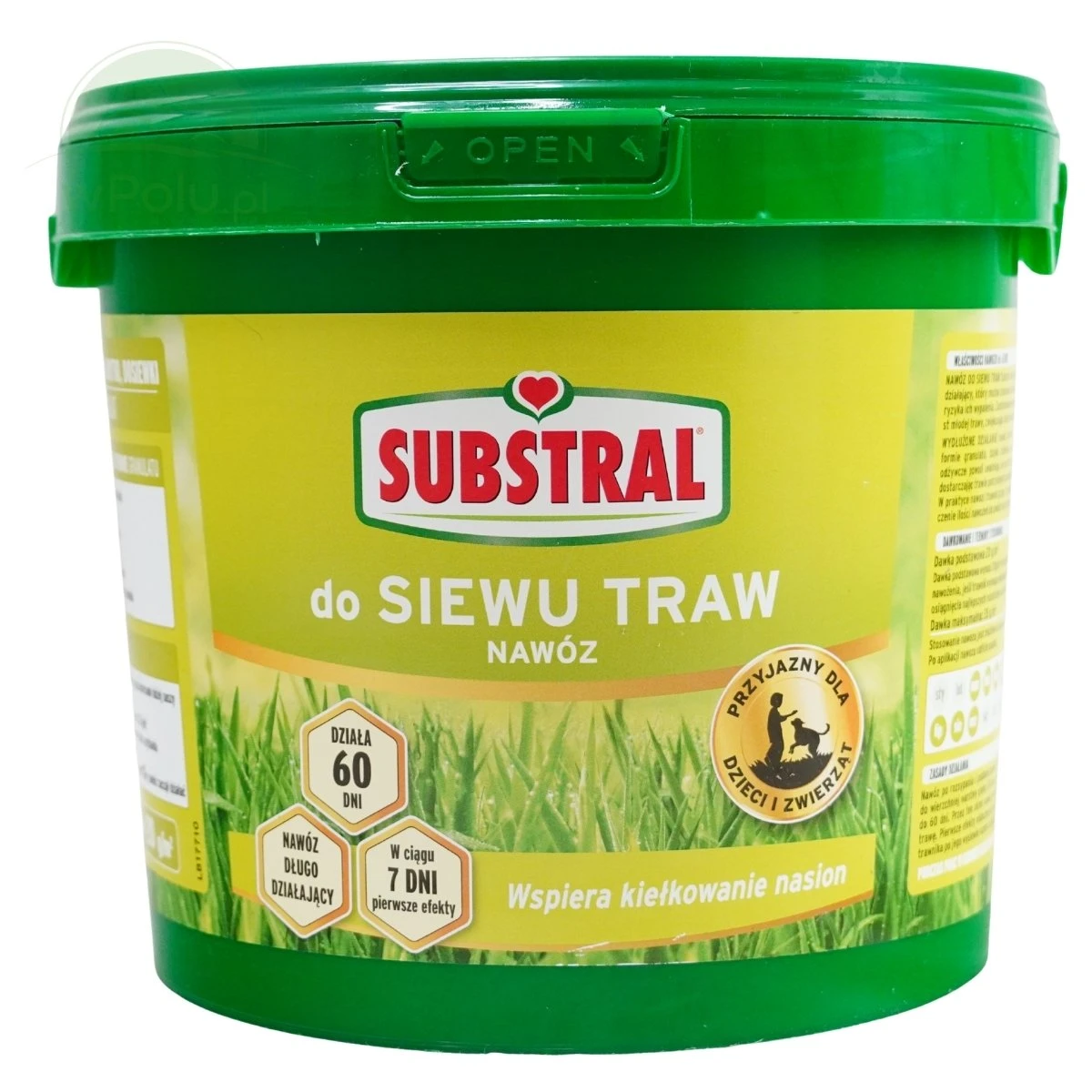 Nawóz do trawników po siewie Działanie 60 dni Substral 5 kg