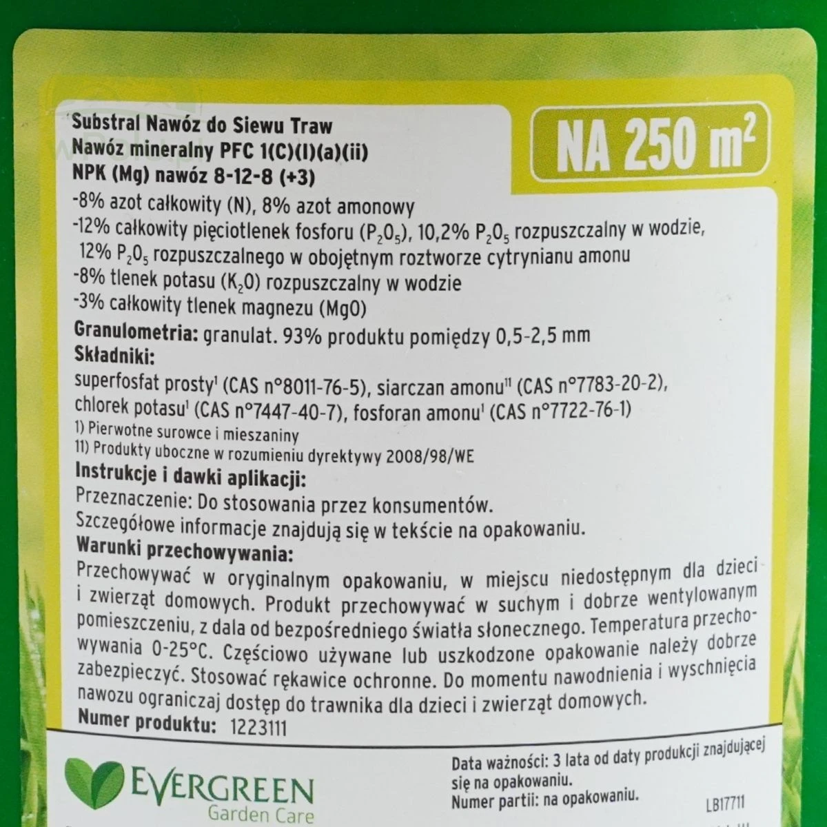 Nawóz do trawników po siewie Działanie 60 dni Substral 5 kg