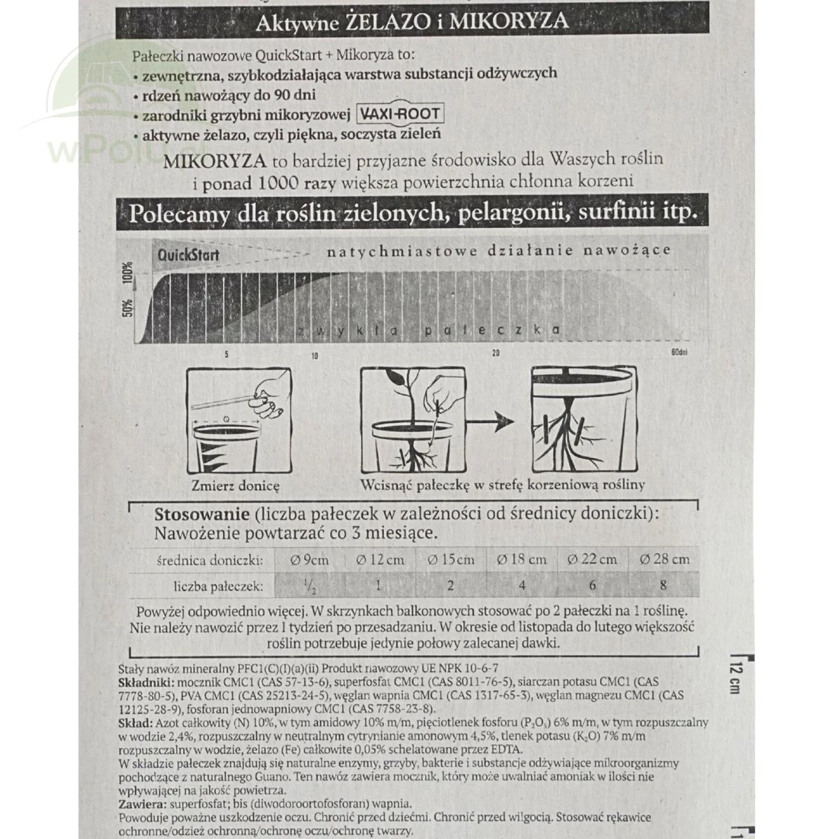 Pałeczki Quick-Start z Guano i Mikoryzą Zielony Dom 
