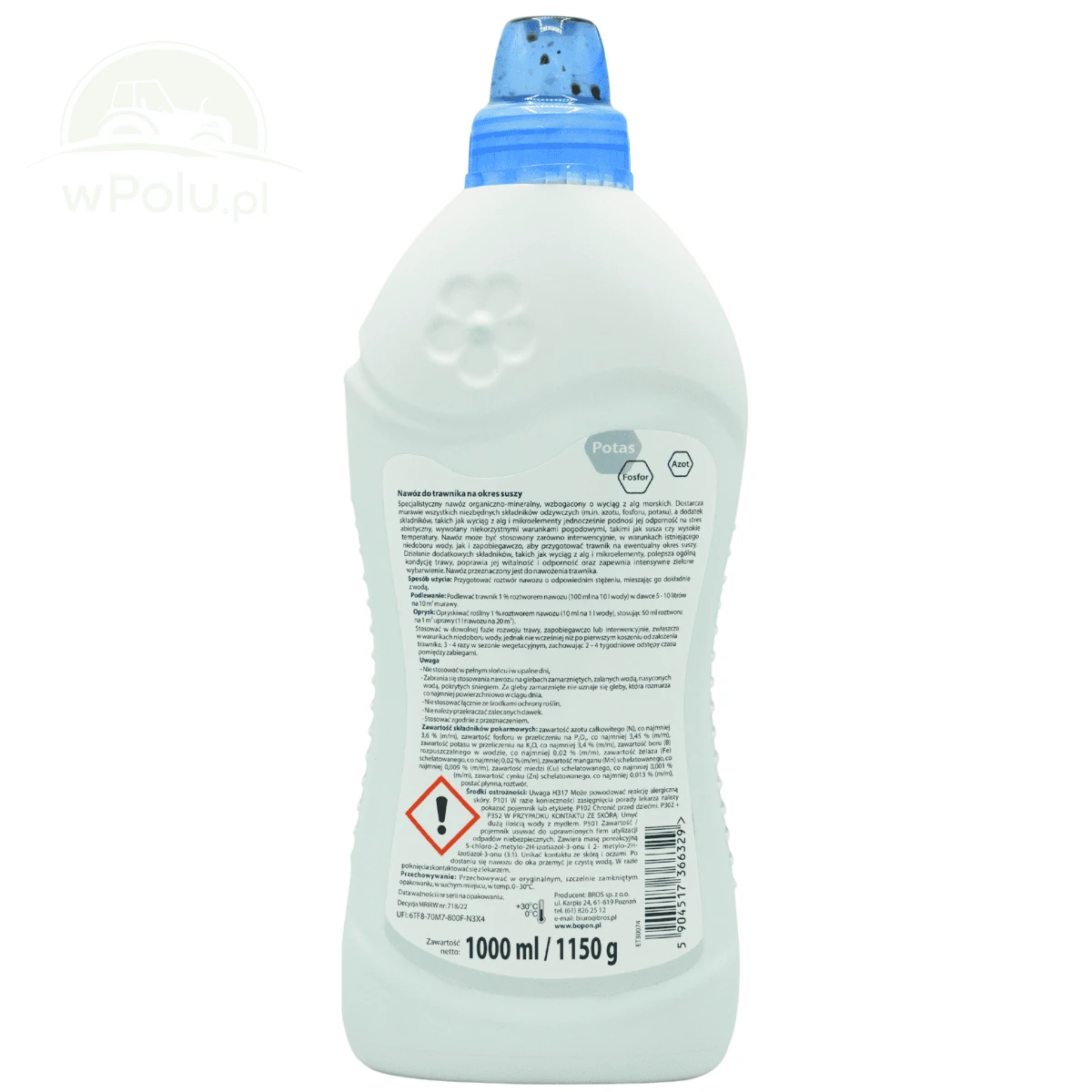 BIOPON NAWÓZ DO TRAWNIKA NA OKRES SUSZY PŁYN 1L