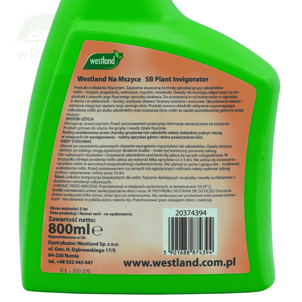 Naturalnie na Mszyce 800 ml Gotowy do Użycia Westland