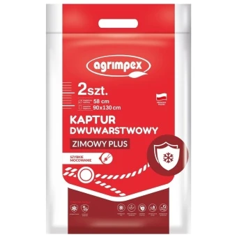 Kaptur Ochronny Dwuwarstwowy na Zimę 90 x 130 cm 2 szt ze Ściągaczem