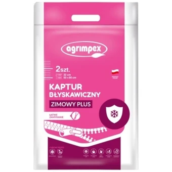 Kaptur Ochronny Dwuwarstwowy na Zimę 50 x 80 cm 2 szt z Zamkiem Błyskawicznym 