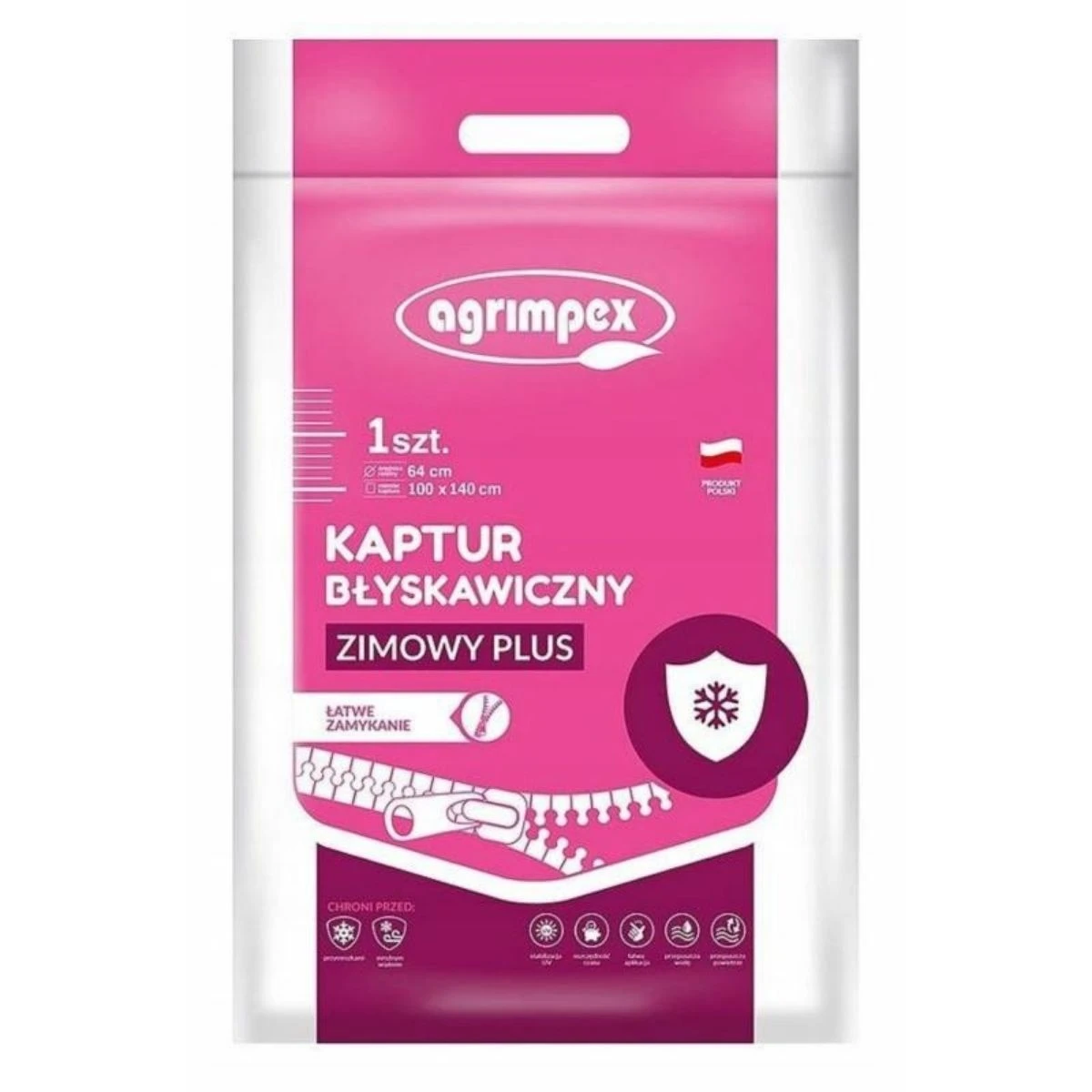 Kaptur Ochronny Dwuwarstwowy na Zimę 100 x 140 cm 2 szt z Zamkiem Błyskawicznym 
