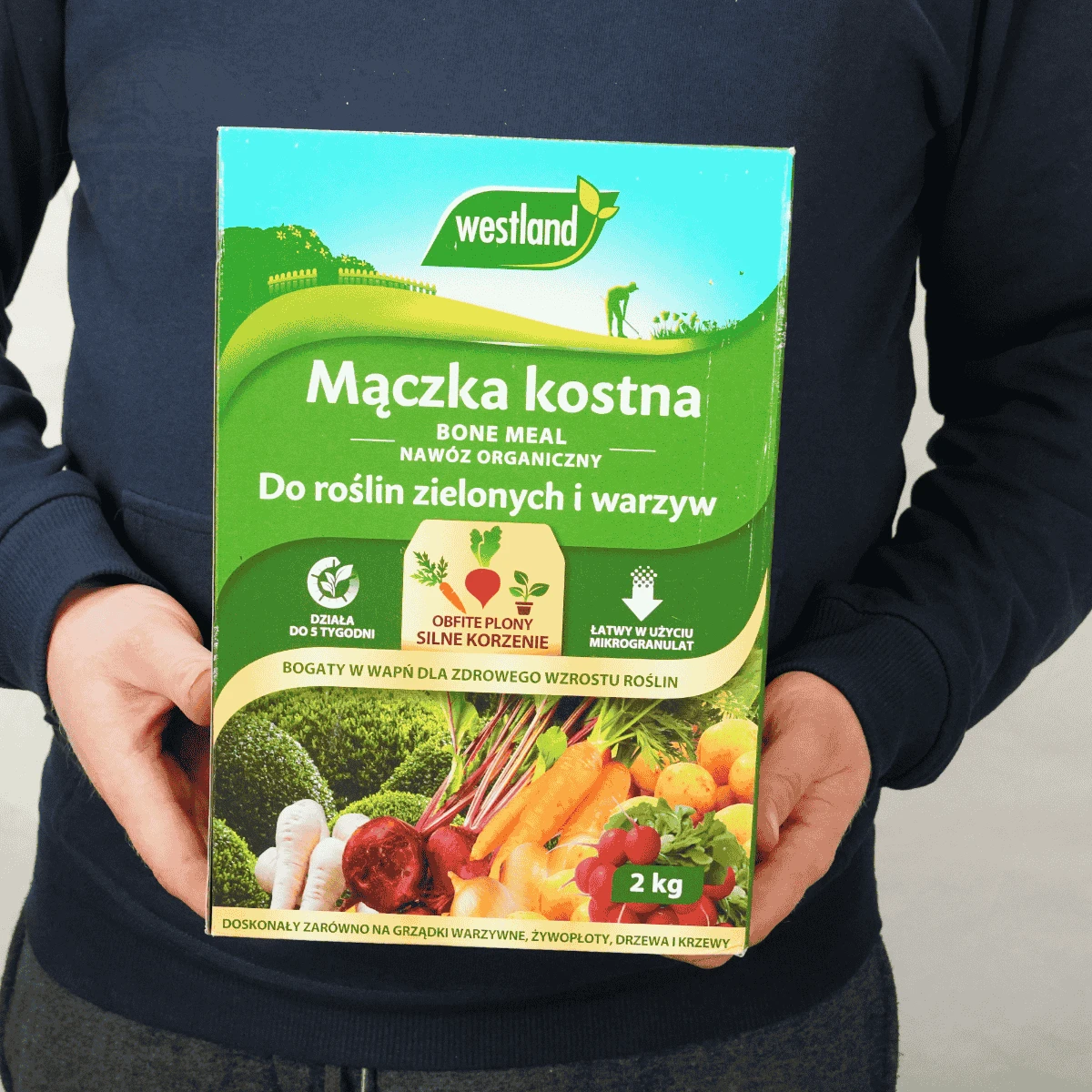 Nawóz mączka kostna do roślin zielonych i warzyw 2 kg karton Westland