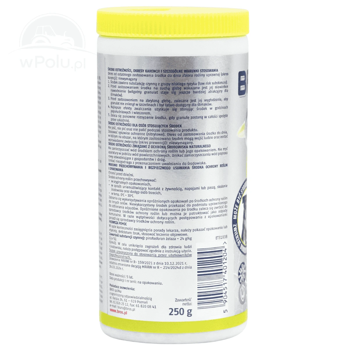 Bros Vitrol GB 250 G na ślimaki bezpieczny dla psów i kotów