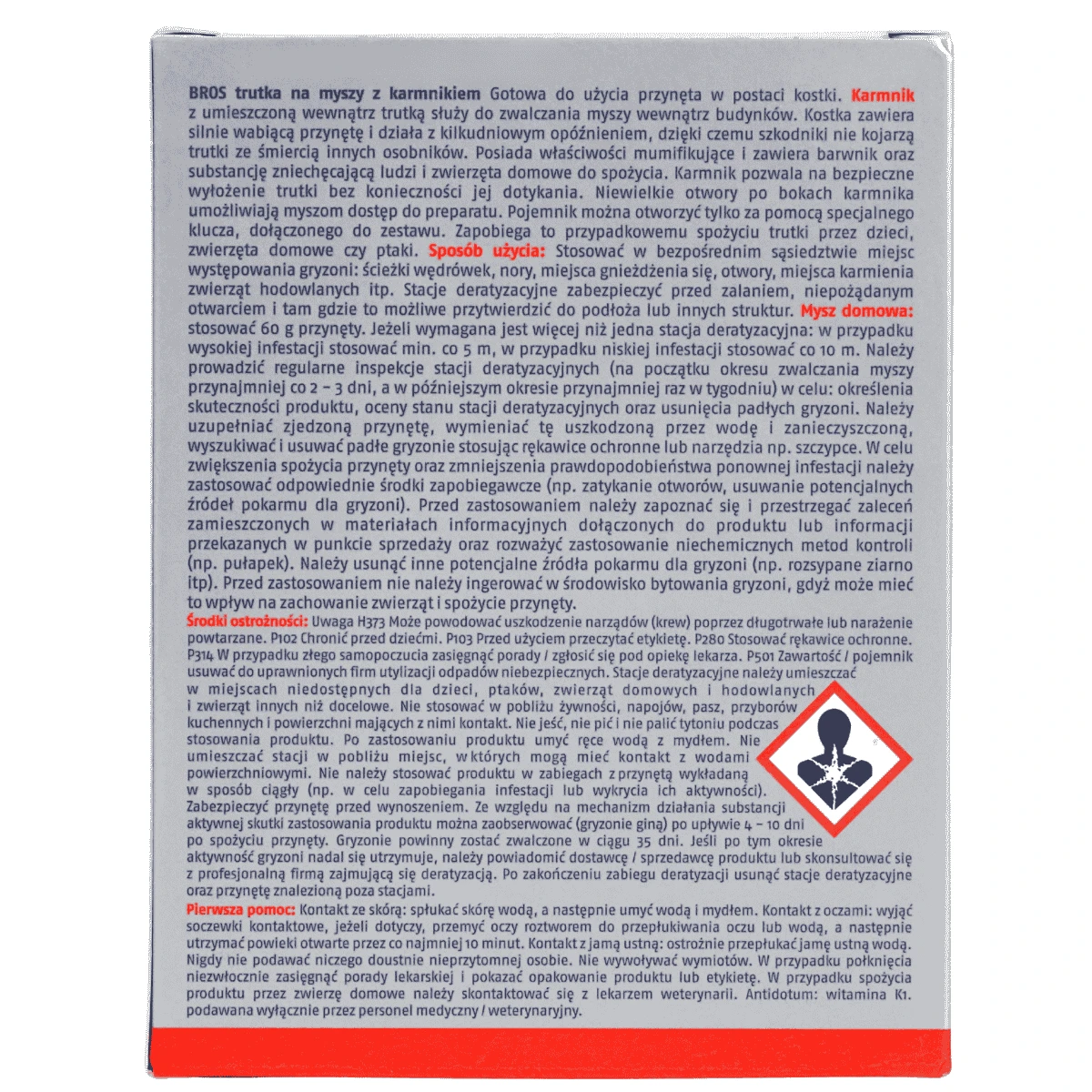 Trutka na myszy z karmnikiem  Bros 60 g