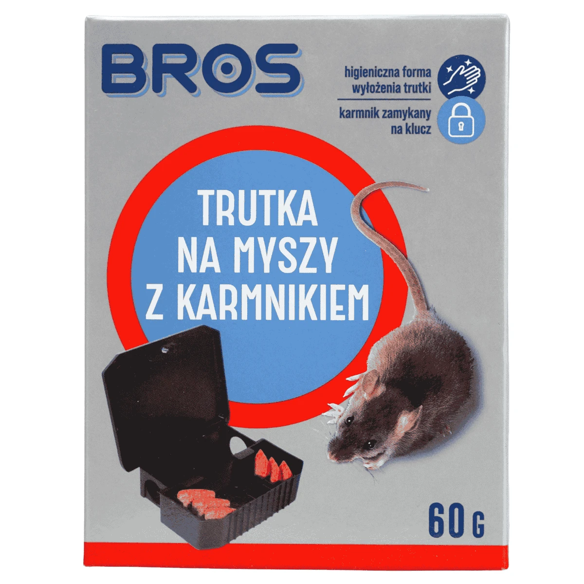 Trutka na myszy z karmnikiem  Bros 60 g