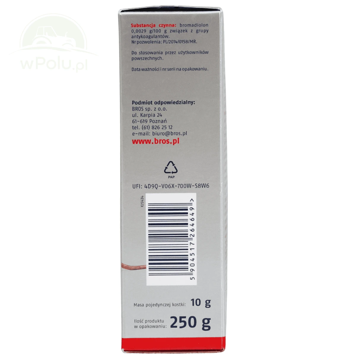 Kostka na myszy i szczury silnie wabiąca 250G BROS