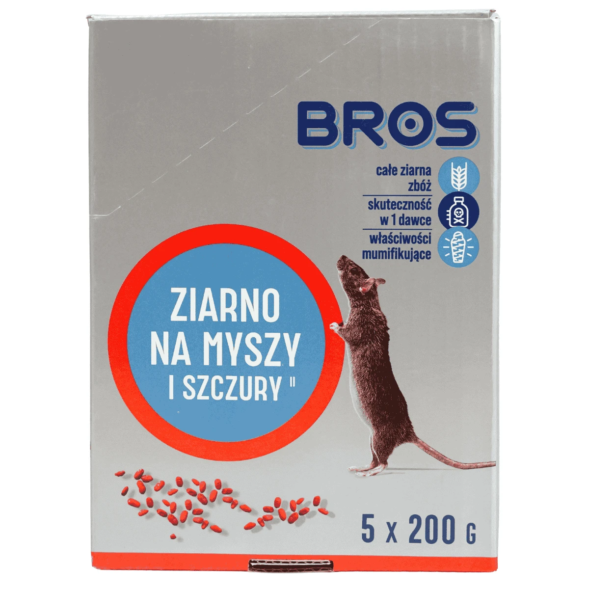 Ziarno na Myszy i Szczury 1 kg Doypack (5x200g) Bros