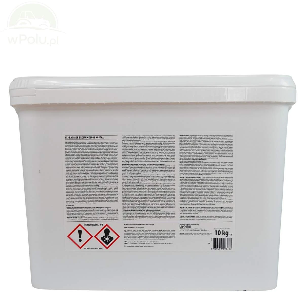 Trutka Kostka Woskowa 5 g Bromadiolon 50ppm Wiadro 10 kg Ratimor 