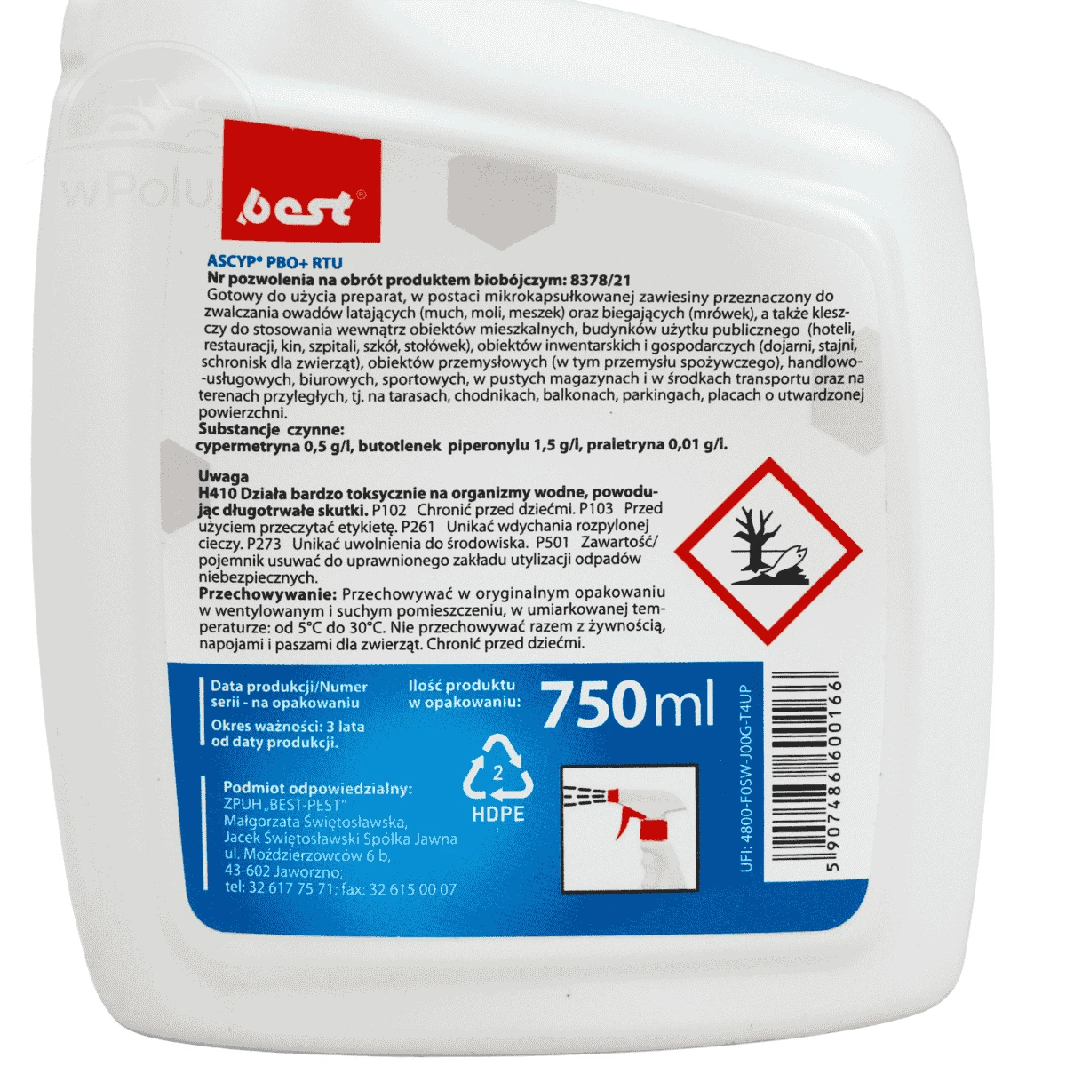 Ascyp Pbo + RTU Atomizer 750 ml Best - Pest