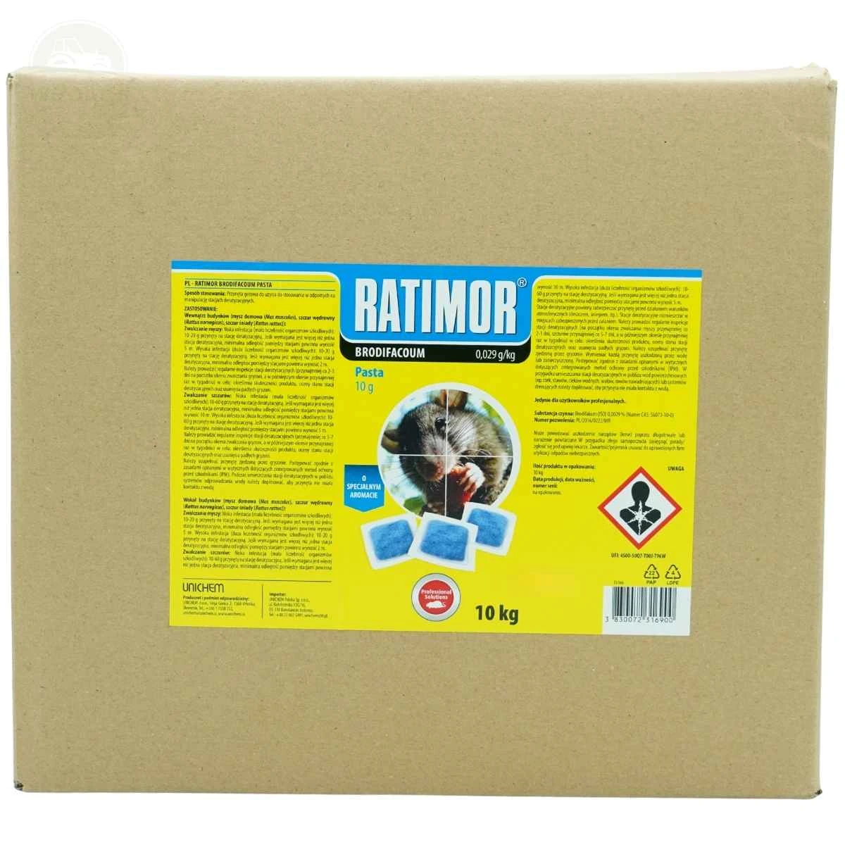 Trutka Pasta Karton 10 kg Brodifacoum 29ppm Ratimor