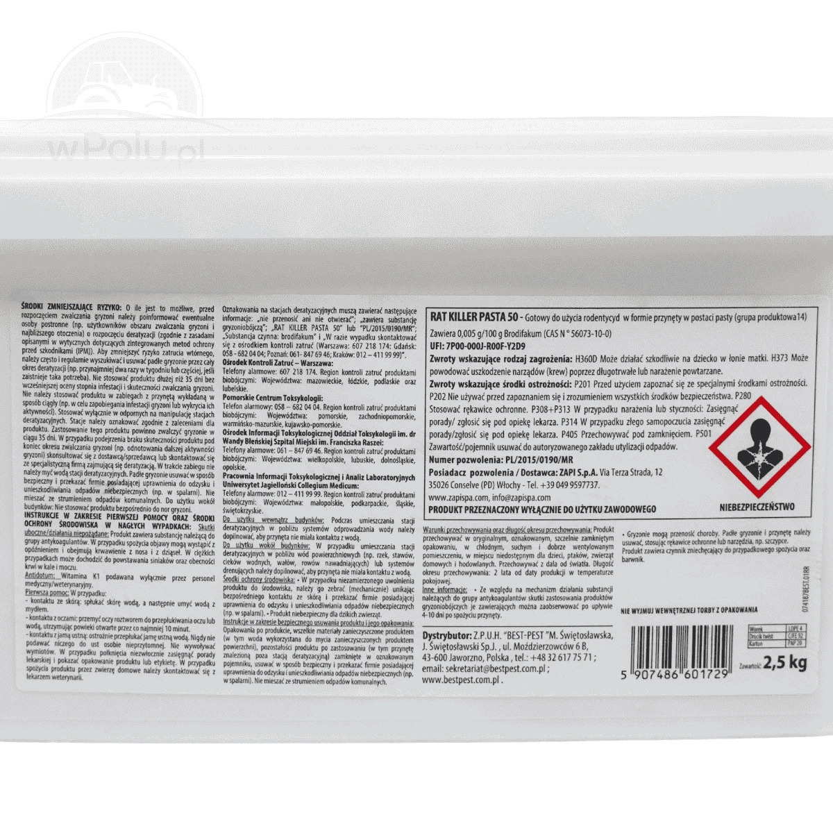 Rat Killer pasta 50 (BRODITROP) Best-Pets 2,5 kg