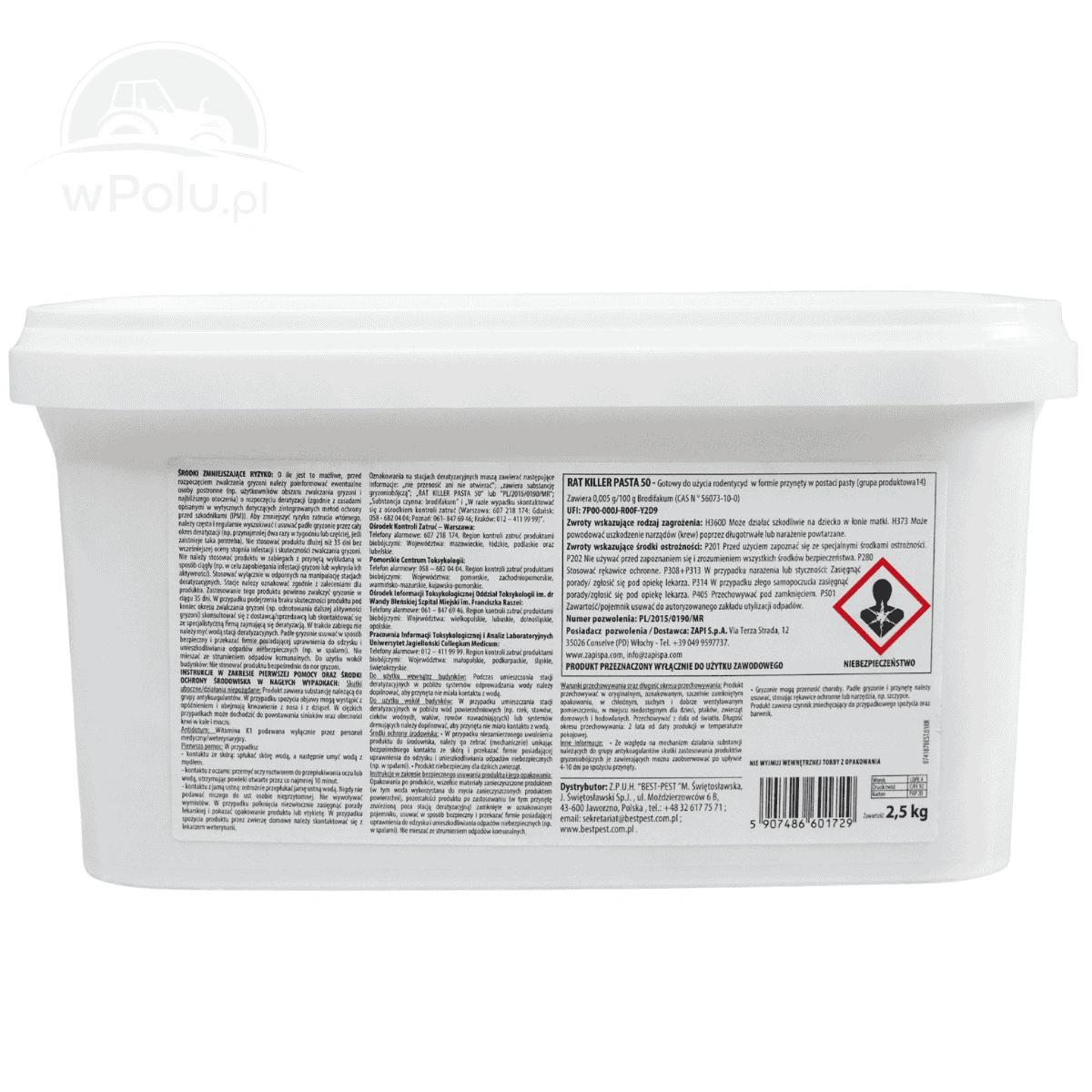 Rat Killer pasta 50 (BRODITROP) Best-Pets 2,5 kg