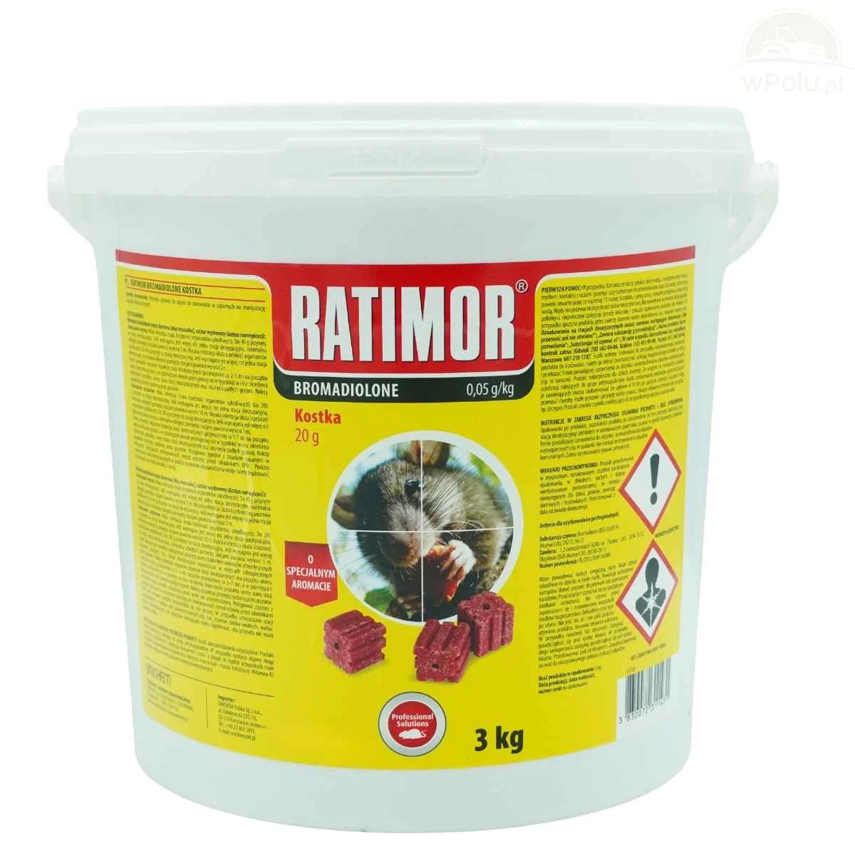 Ratimor Trutka Kostka Woskowa 20 g Bromadiolon 50ppm 3 kg