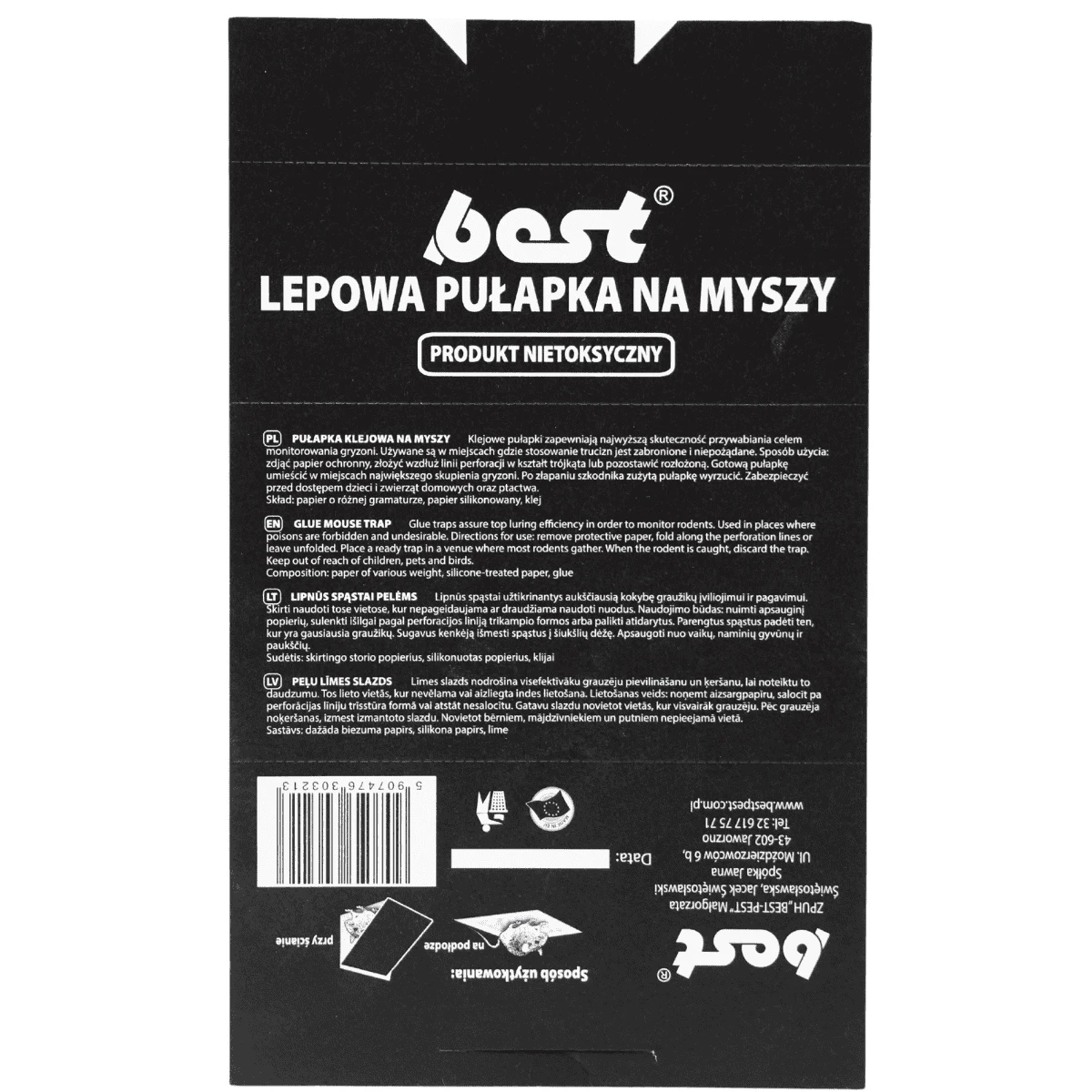 Pułapka lepowa na myszy (LPNM) 1 szt  Best-Pest