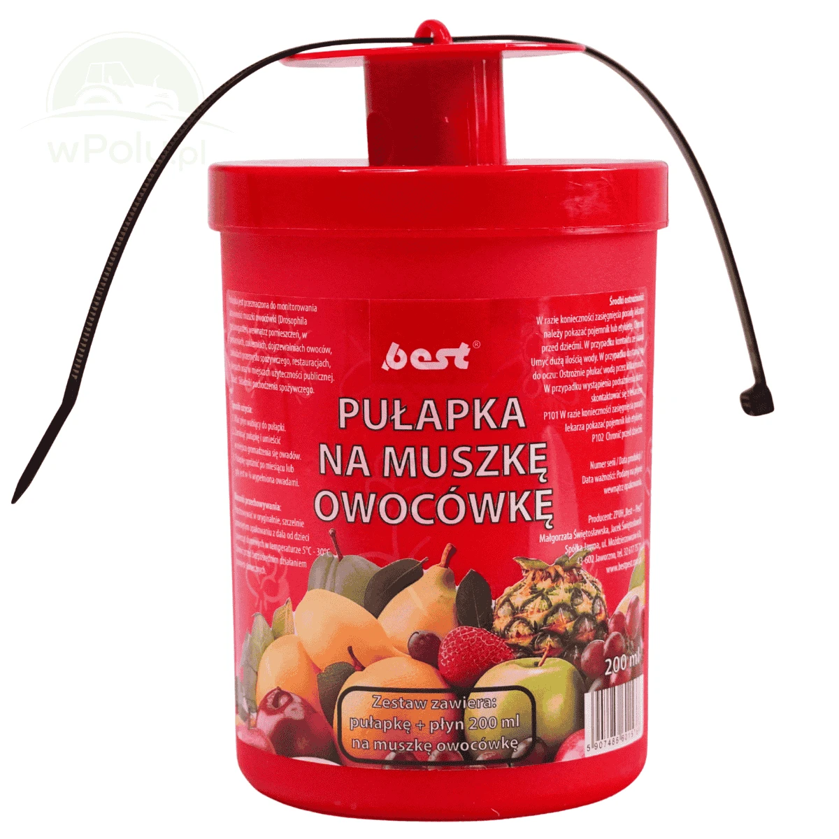 Pułapka na muszkę owocówkę zestaw (pułapka + płyn 200 ml) Best-Pest