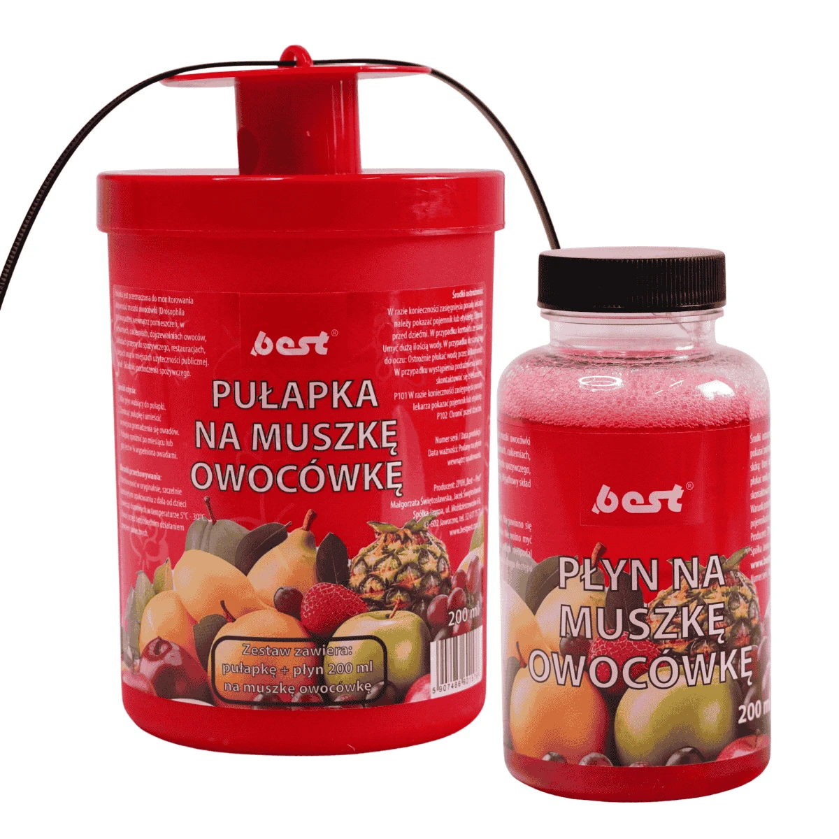 Pułapka na muszkę owocówkę zestaw (pułapka + płyn 200 ml) Best-Pest