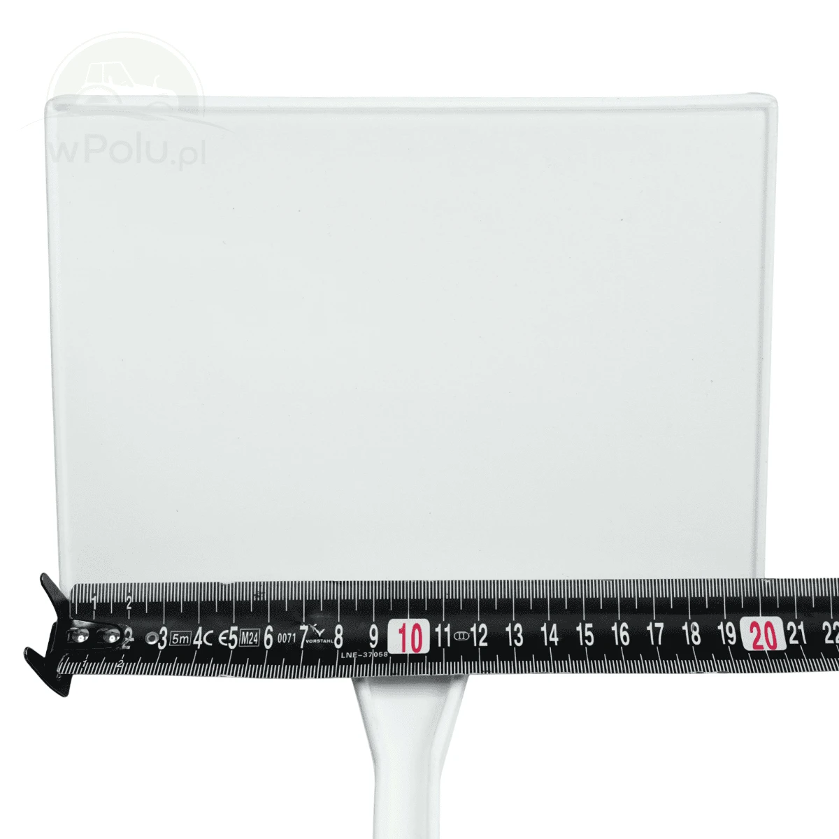 Etykieta do roślin - Tabliczka nr 12 20 x 14 cm nóżka 50 cm  pod kątem 45 Biała