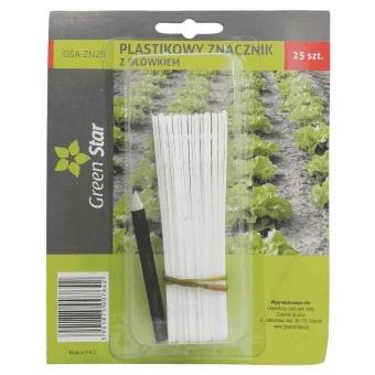 Etykietki 10 cm/25 szt + Ołówek Green Star/GSA-ZN25
