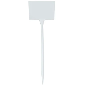 Etykieta do roślin - Tabliczka nr 12 20 x 14 cm nóżka 50 cm  pod kątem 45 Biała