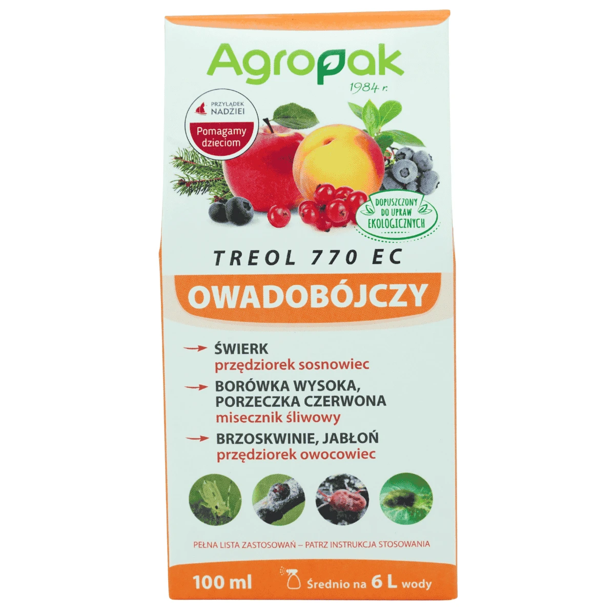 TREOL 770 EC 100ML na przędziorka Agropak