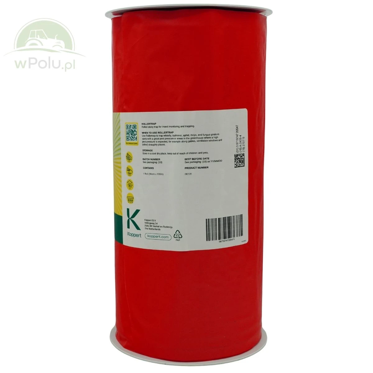 Rollertrap Red 30 cm x 100 m Czerwona taśma lepowa na muszkę plamoskrzydłą