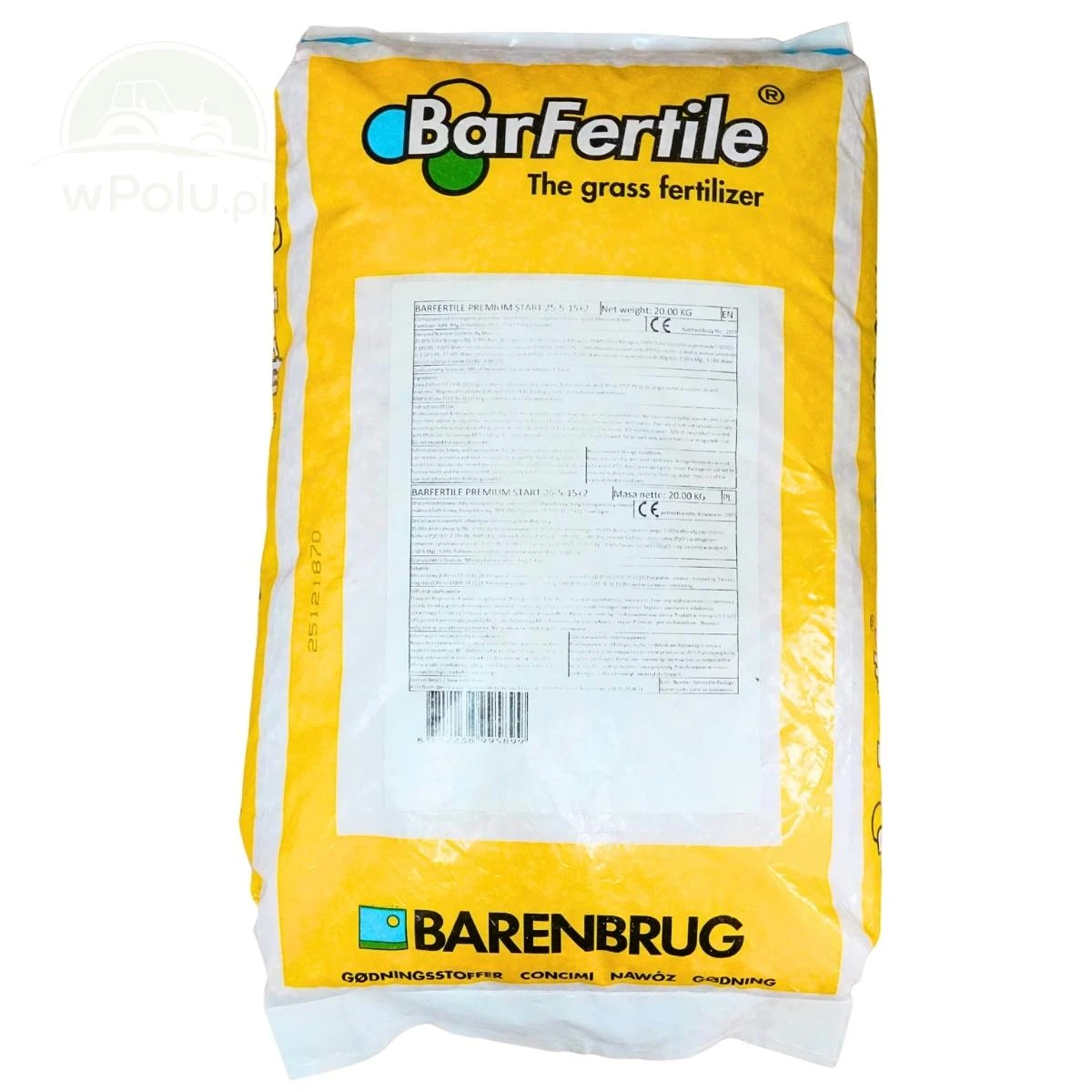 Barenbrug Nawóz wiosenny do trawników BarFertile Start 20 kg
