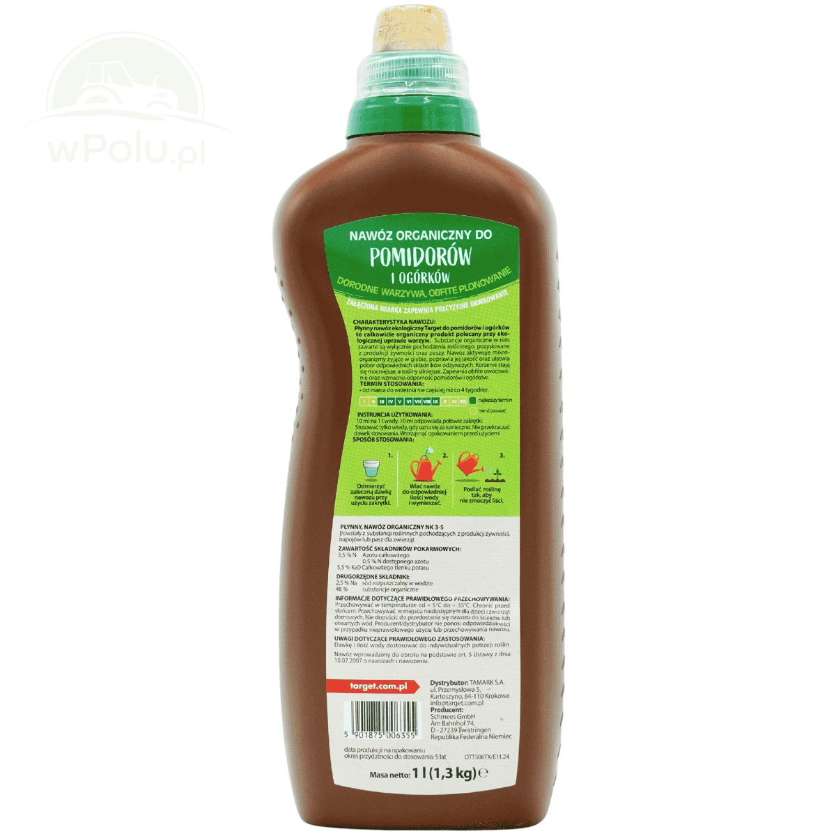 TARGET NAWÓZ PŁYN DO POMIDORÓW, OGÓRKÓW I ZIÓŁ EKO 1L