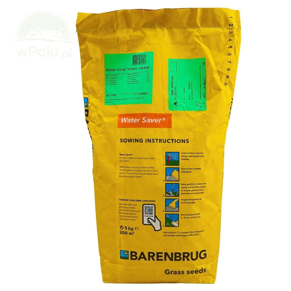 Barenbrug mieszanka traw WATER SAVER na tereny suche 5KG