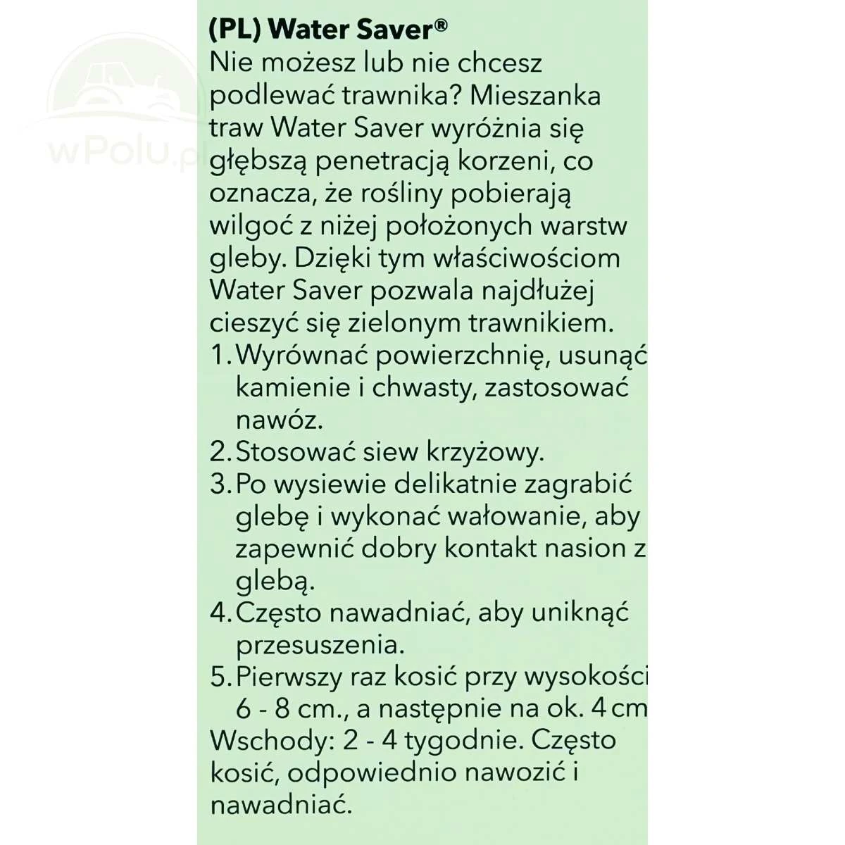 Barenbrug mieszanka traw WATER SAVER na tereny suche 1KG