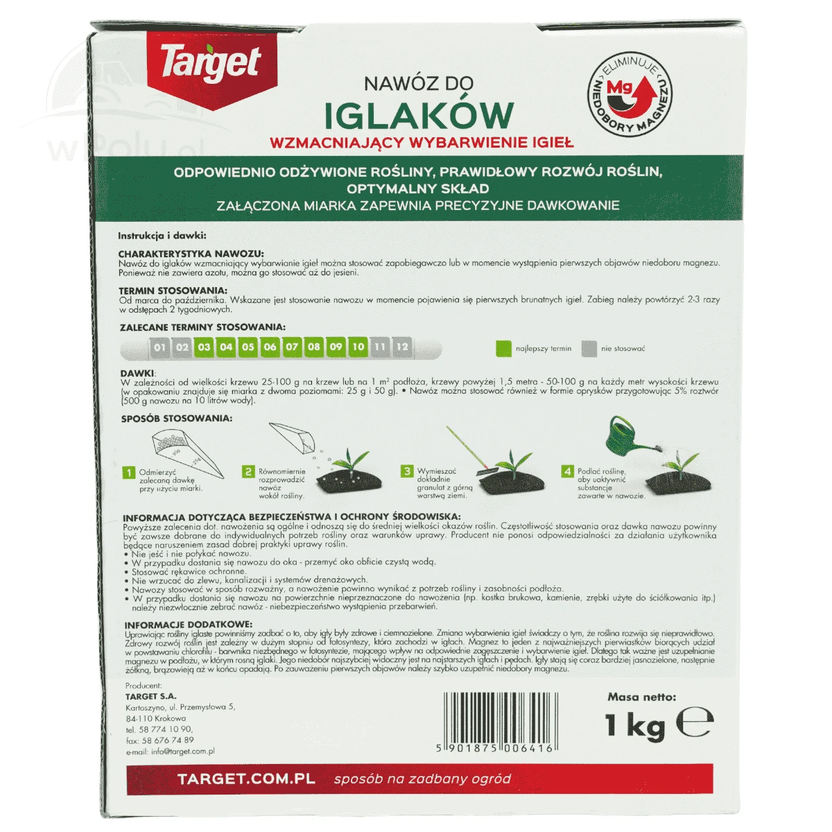 TARGET NAWÓZ DO IGLAKÓW WZMACNIAJĄCY, WYBARWIENIE IGIEŁ 1KG