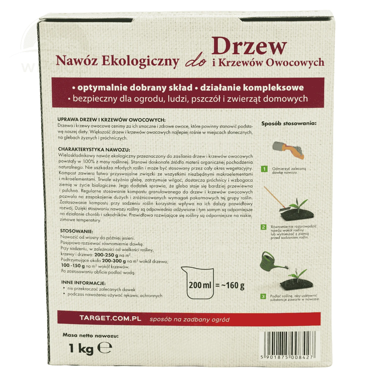 TARGET NAWÓZ EKO DO DRZEW I KRZEWÓW OWOCOWYCH 1KG 100DNI