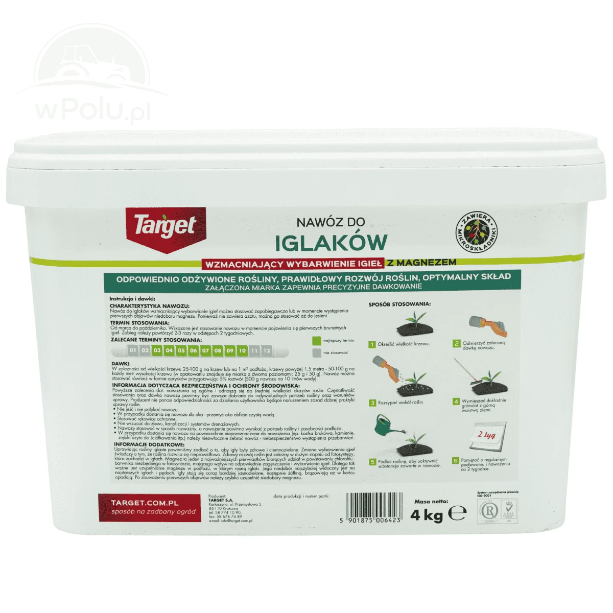 Nawóz do iglaków ZAGĘSZCZAJĄCY, wybarwienie igieł Target 4KG 
