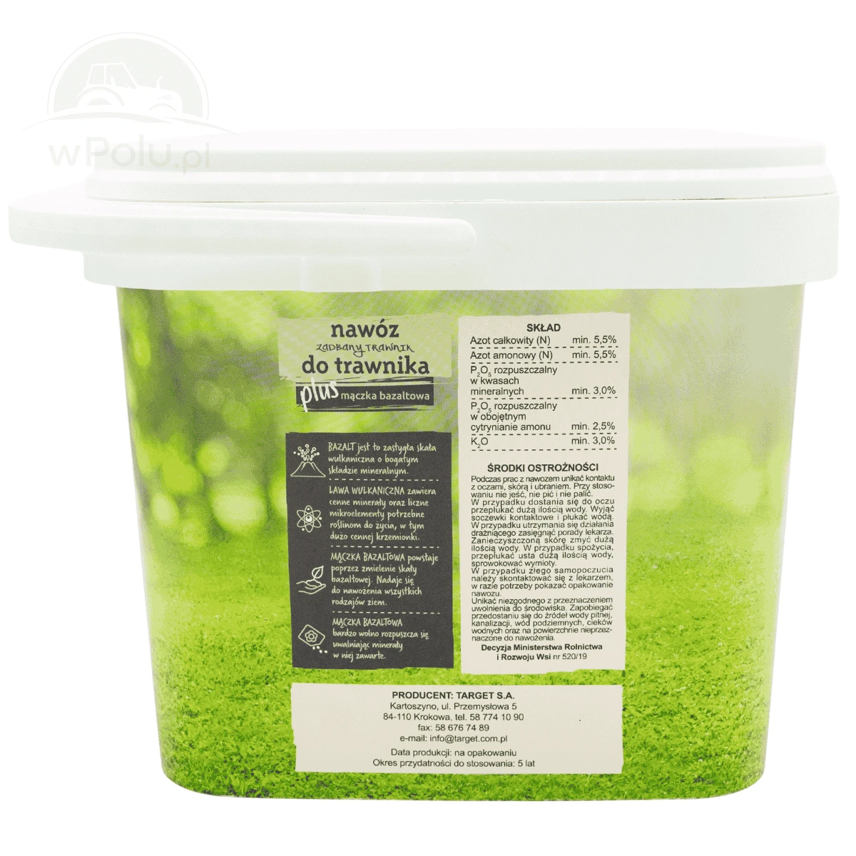 Nawóz ZADBANY TRAWNIK z mączką bazaltową Target 8 kg