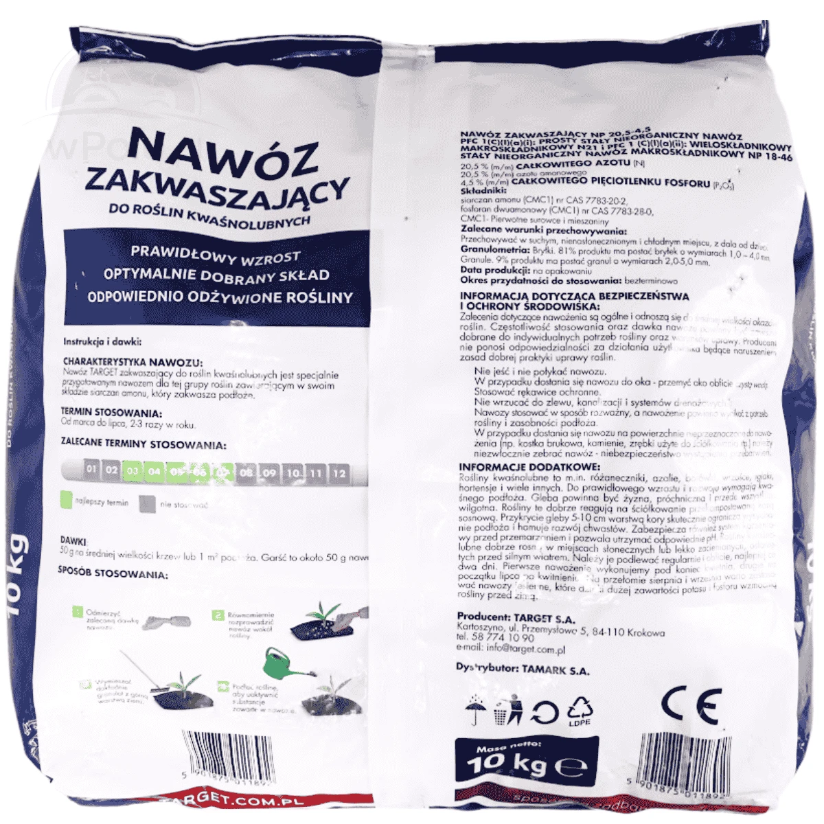  Nawóz Zakwaszający do Roślin Kwaśnolubnych, Borówek 10KG