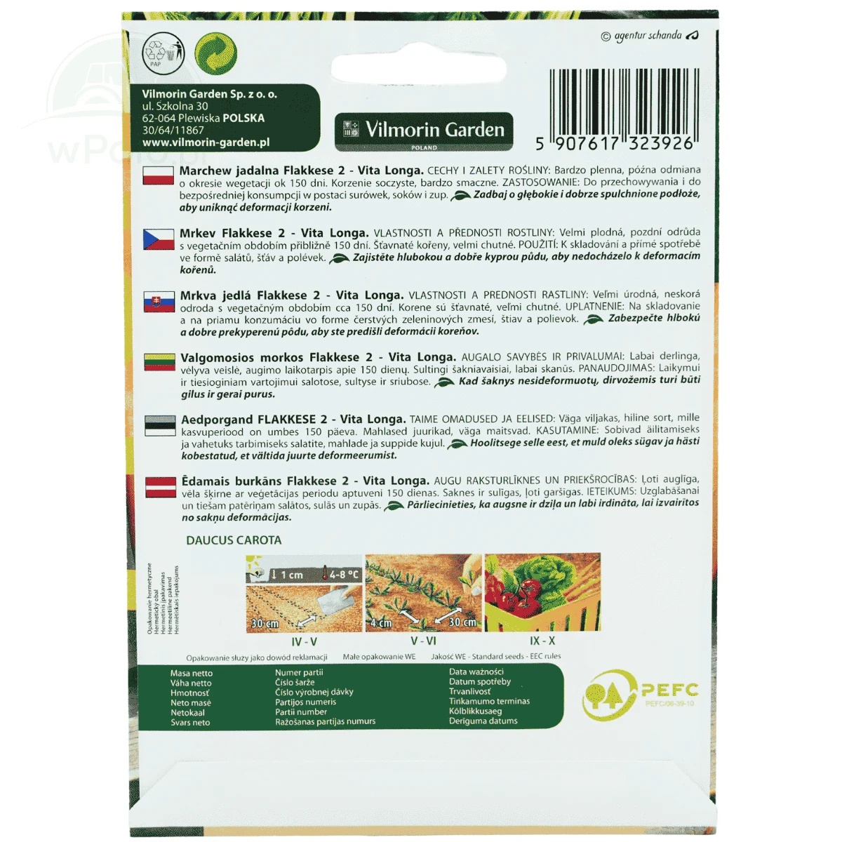 Marchew Vita Longa Flakkese 2 Vilmorin 1g GC P5 