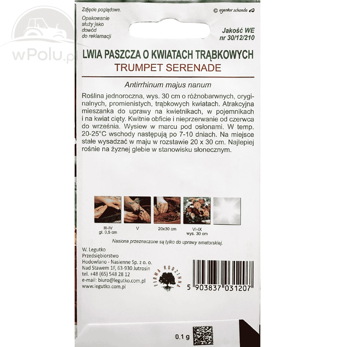 Lwia Paszcza Niska Mix Trumpet Kwiaty Trąbkowe Nasionka 0,1 g  Legutko