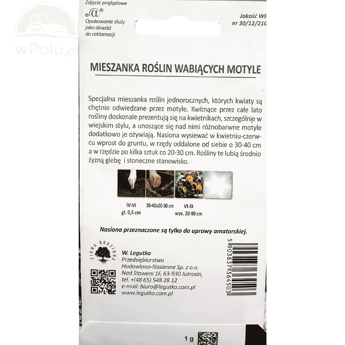 Mieszanka Kwiatów Wabiąca Motyle Nasionka 1 g Legutko 